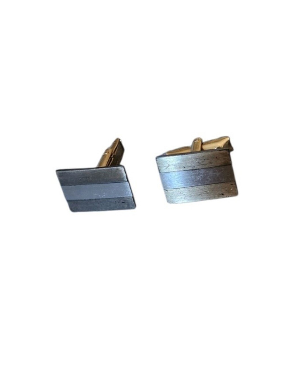 Vintage Two-Toned Silver MCM Cufflinks Mexico Signed 10 Grams